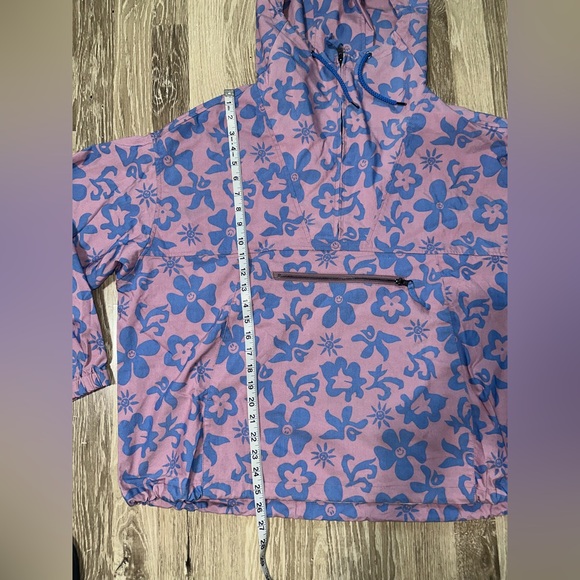 Toad & Co Oversized Pink/Purple and Blue Patterned Anorak Unisex‎ Jacket Medium - Picture 8 of 9